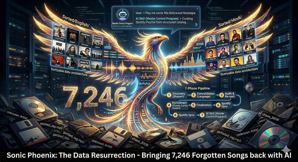 Sonic Phoenix — a seven-phase pipeline that turned 7,246 chaotic audio files into a structured metadata catalog