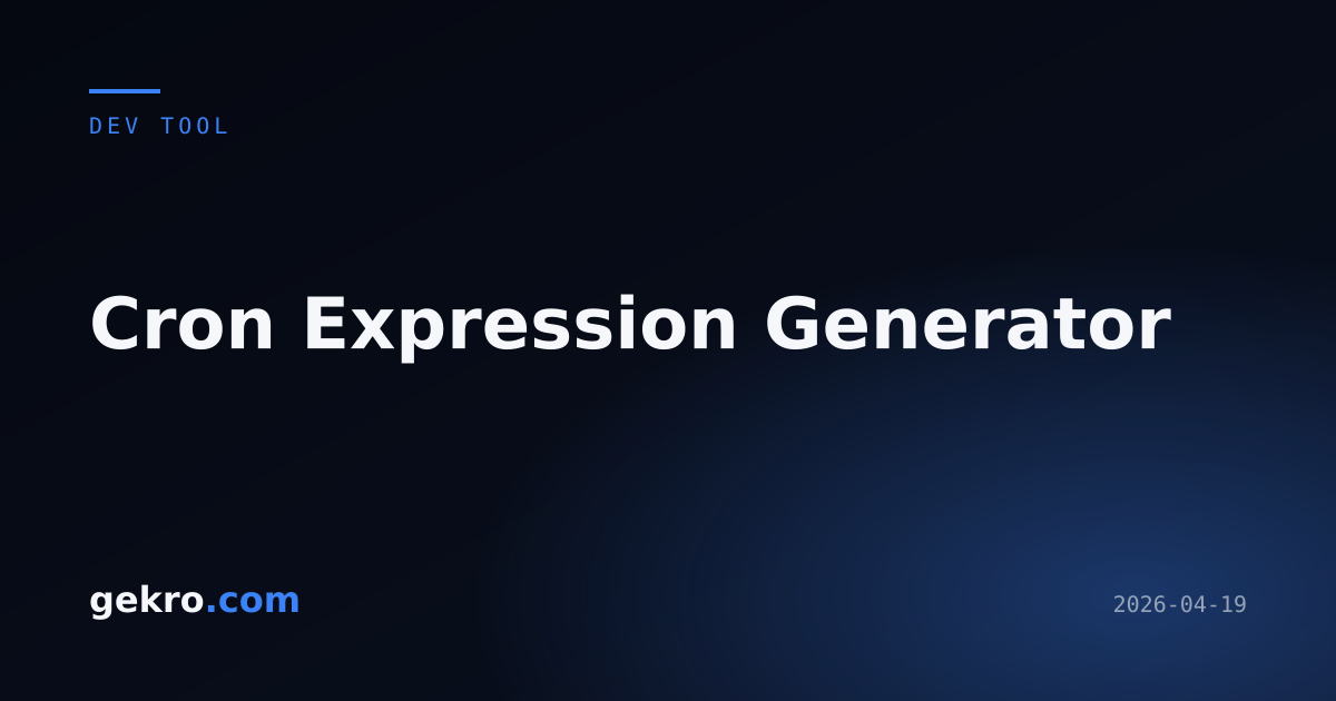 Cron Expression Builder | gekro