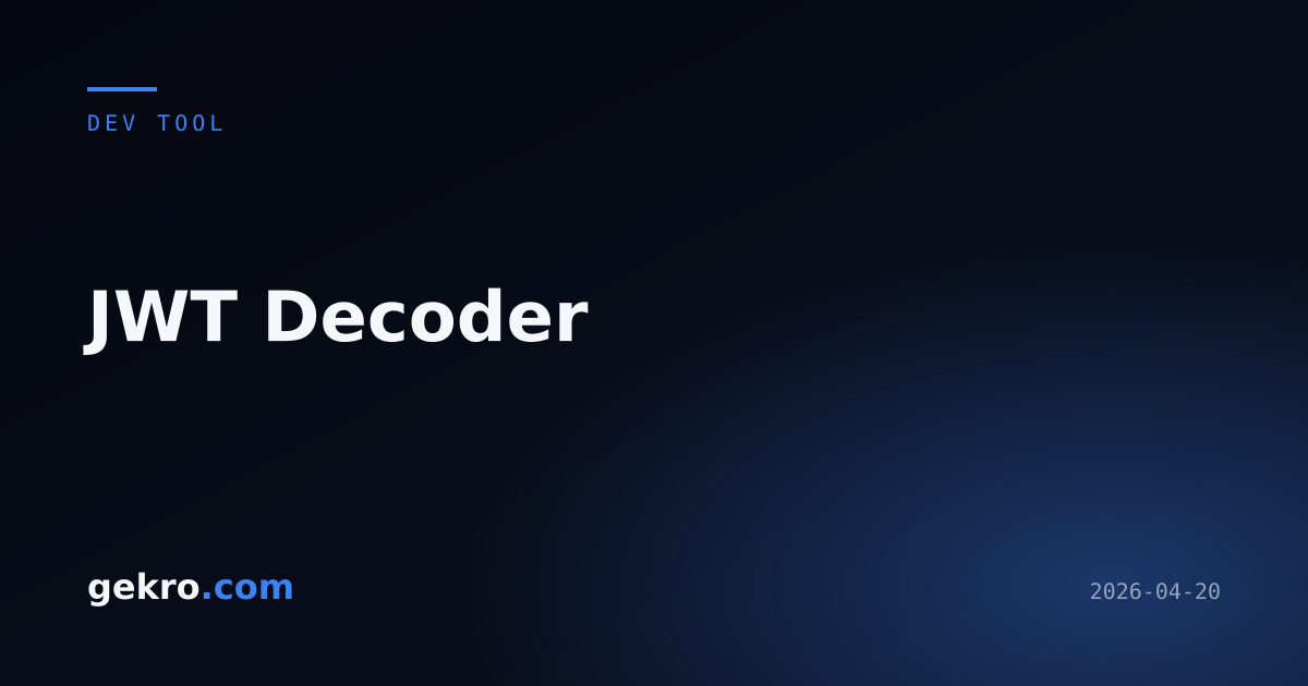 JWT Decoder | gekro