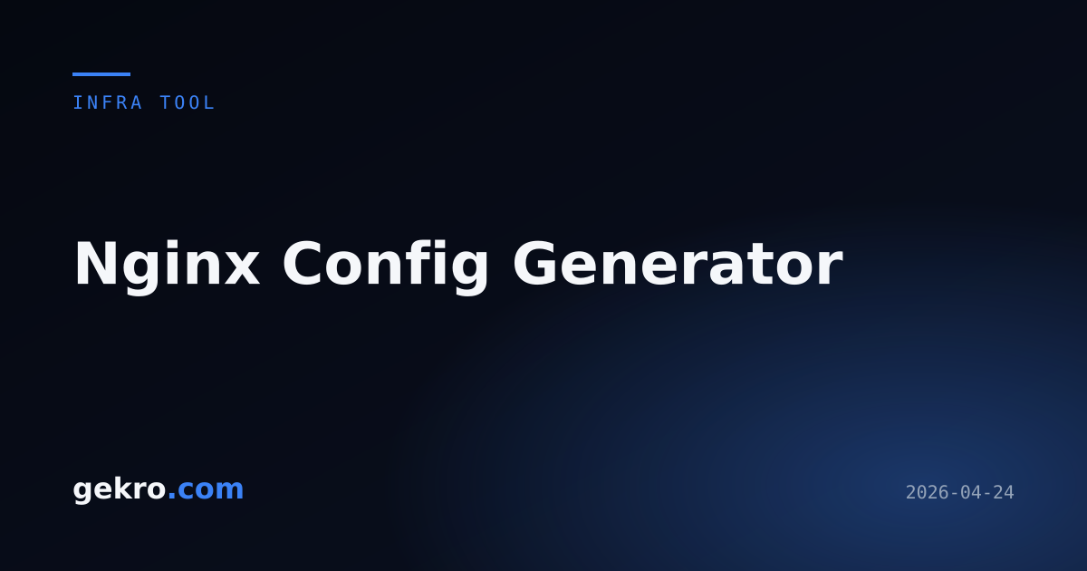 Nginx Config Generator | gekro