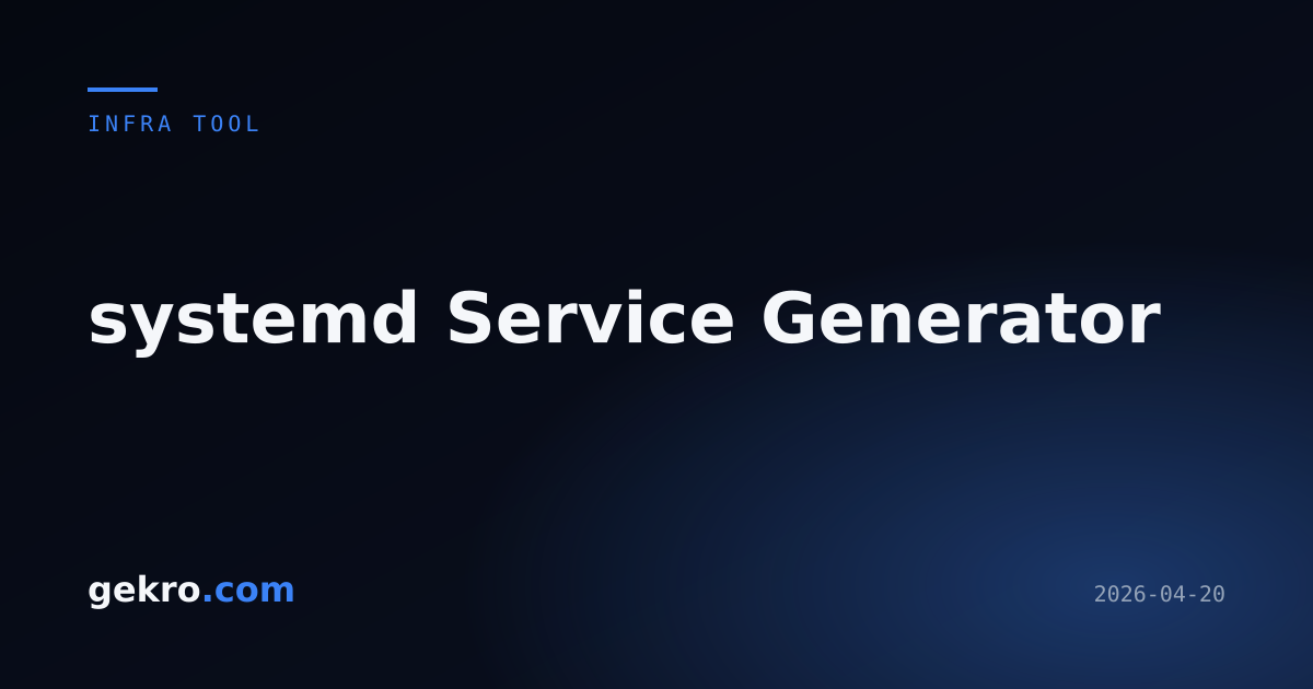 systemd Unit File Generator | gekro