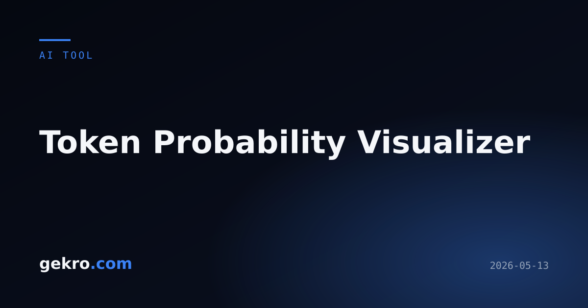 Token Visualizer Token Probability Visualizer | gekro