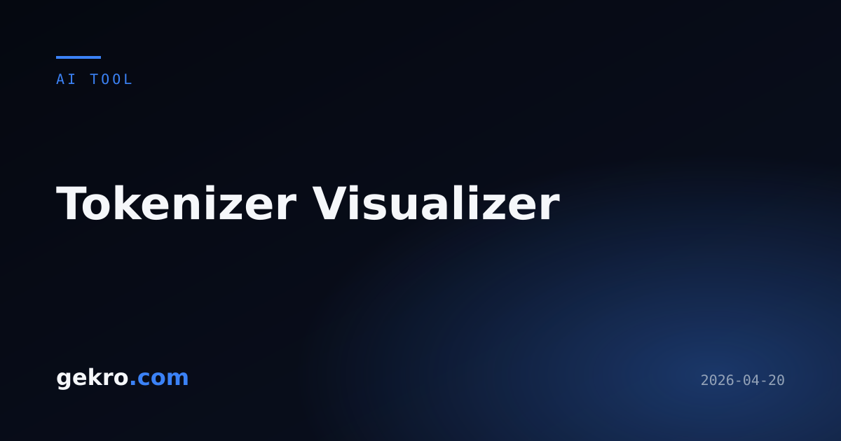Tokenizer Visualizer | gekro