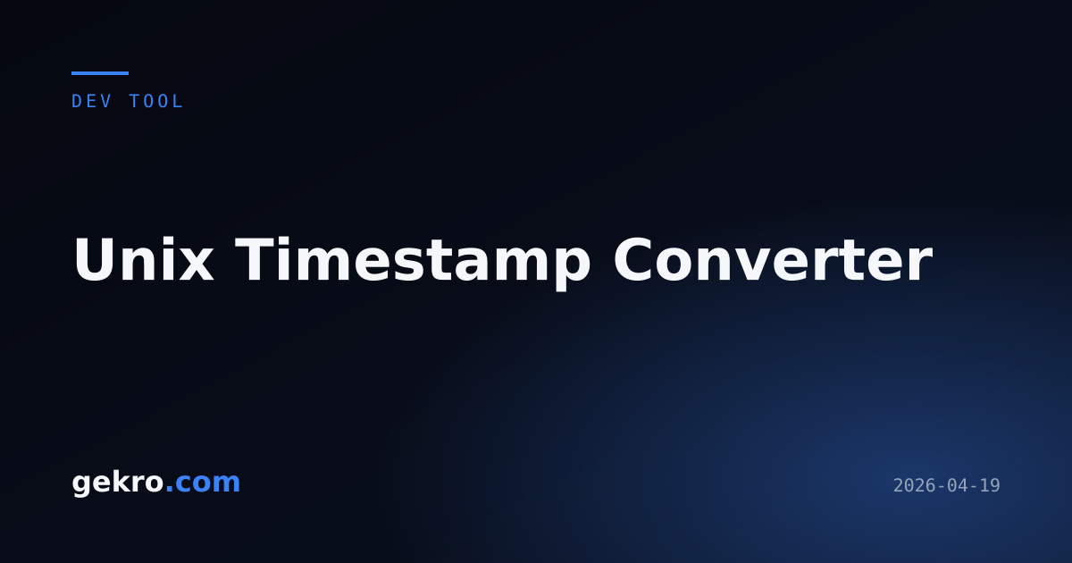 Unix Timestamp Converter | gekro